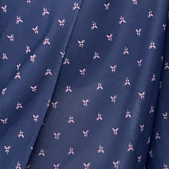 Vintage Blue Pearl Button Puff Sleeve Blouse - Picture 5 of 6